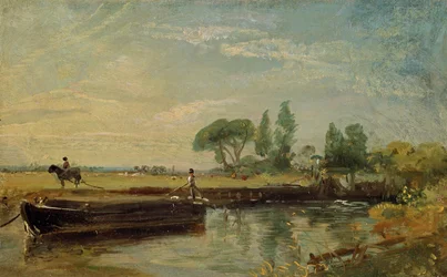 Ein Lastkahn unterhalb der Schleuse von Flatford, ca. 1810